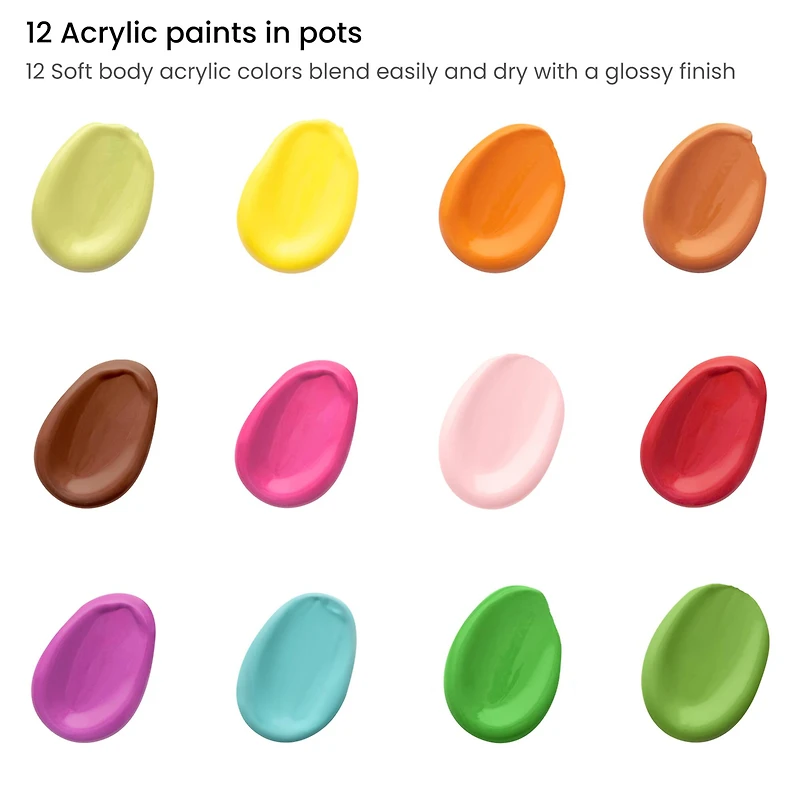 Arteza® Kids Canvas Paint Kit, 4 Mini Canvas- 3 x 3 with Easel, Nature