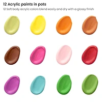 Arteza® Kids Canvas Paint Kit, 4 Mini Canvas- 3 x 3 with Easel, Nature