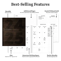 TF Publishing 2024-2025 Medium Walnut Wood Monthly Planner