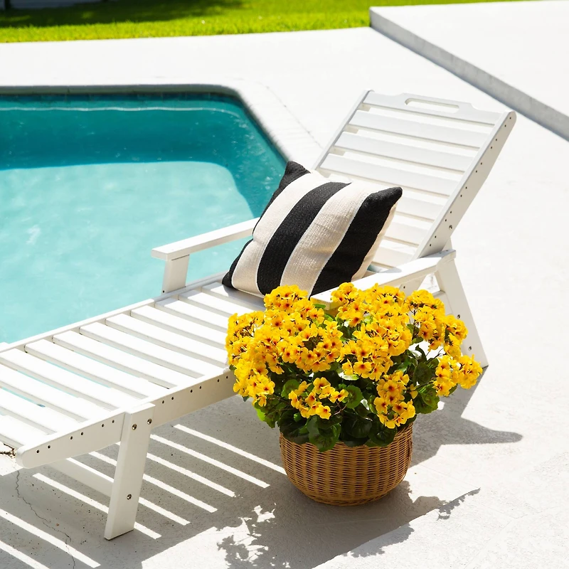 19" UV Resistant Artificial Geranium Bush (Indoor/Outdoor) - Set of 3