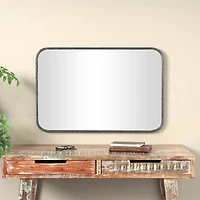 36" Silver Chain Link Framed Wall Mirror
