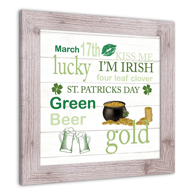 St Patrick Things Framed Print 16" x 16" Western White Framed Print