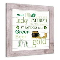St Patrick Things Framed Print 16" x 16" Western White Framed Print