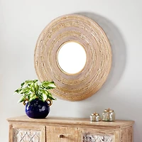 40" Brown Contemporary Metal Wall Mirror