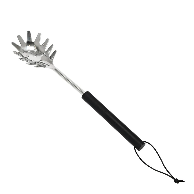 Hello Honey® Stainless Steel Slotted Pasta Server with Wood Handle