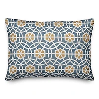 Blue & Yellow Circle Hex Throw Pillow