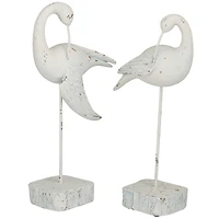 White Polystone Bird Sculpture Set