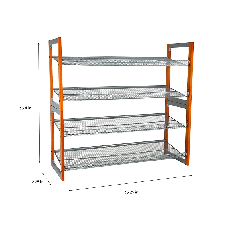 Organize It All Wooden Stackable Shoe Rack
