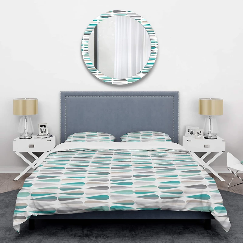 Designart 'Retro Abstract Drops III' Mid-Century Duvet Cover Set