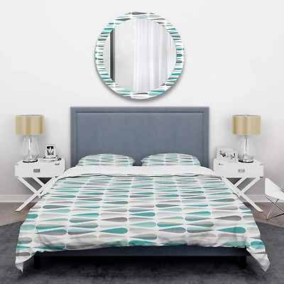Designart 'Retro Abstract Drops III' Mid-Century Duvet Cover Set