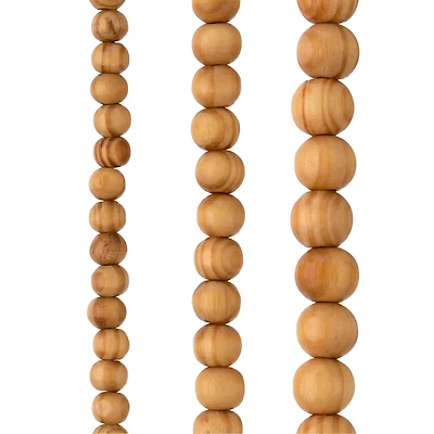 12 Pack: Natural Wooden Round Beads by Bead Landing™