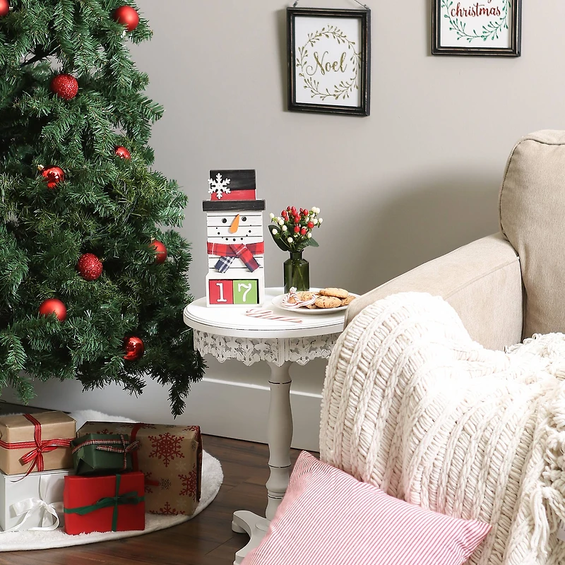 DII® Square Snowman Tabletop Block Calendar