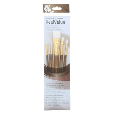 Princeton™ RealValue™ White Synthetic Taklon 6 Piece Brush Set