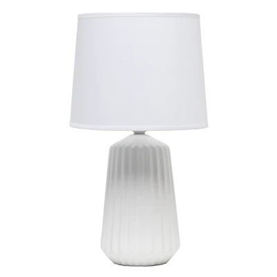 Simple Designs 17.4" Off White Pleated Base Table Lamp