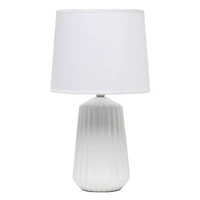 Simple Designs 17.4" Off White Pleated Base Table Lamp