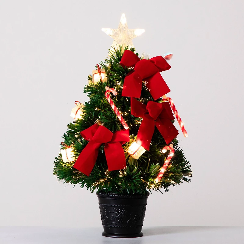 2ft. Fiber Optic Classic Star-Topped Artificial Christmas Tree in Decorative Planter