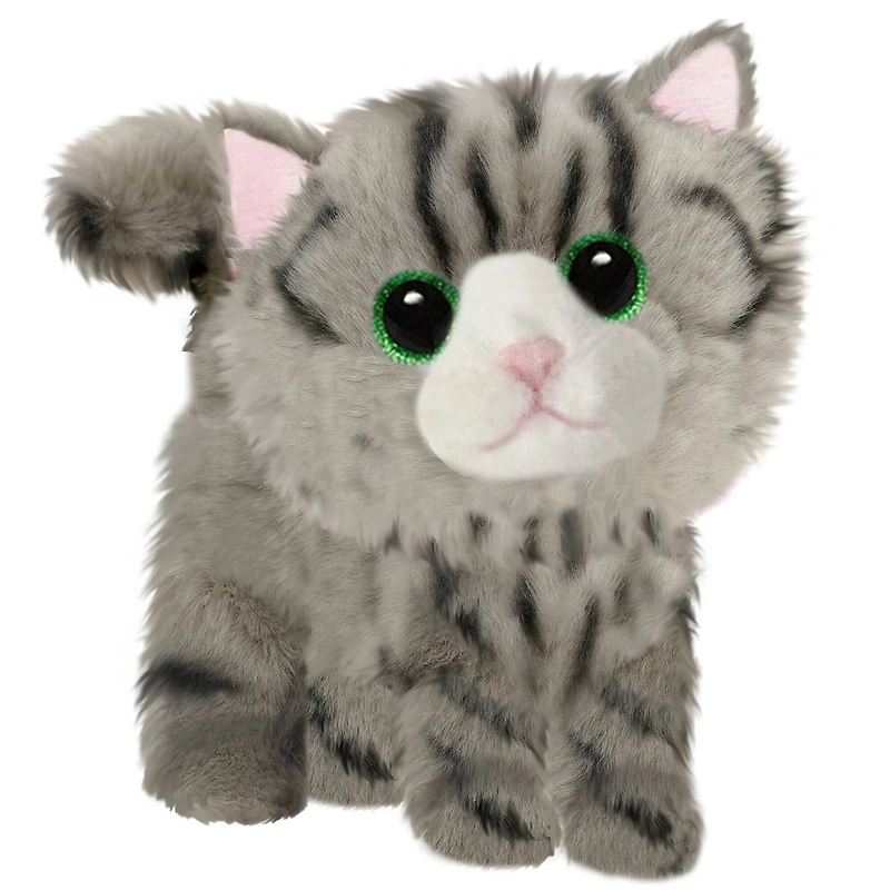 First and Main 7" Fluffles Gray Striped Kitten Plush