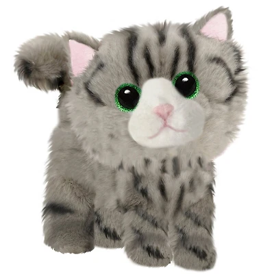 First and Main 7" Fluffles Gray Striped Kitten Plush