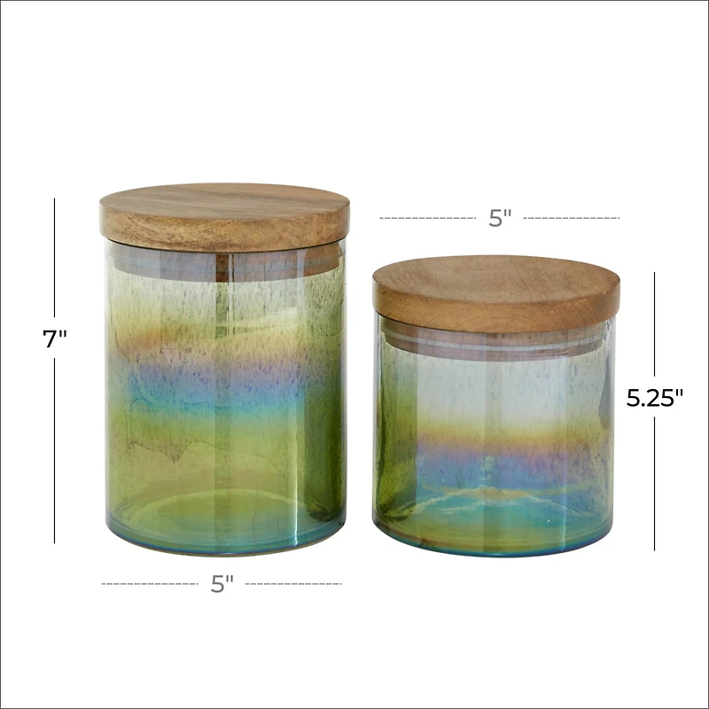 The Novogratz Rainbow Glass Coastal Decorative Jar Set
