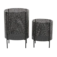 CosmoLiving by Cosmopolitan Black Metal Mesh Planter Set