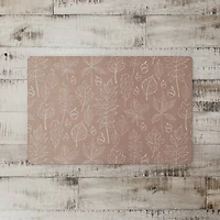 Dusty Rose Leaf Pattern Floor Mat