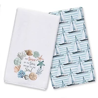 Voice Of The Sea Wreath Tea Towel Set