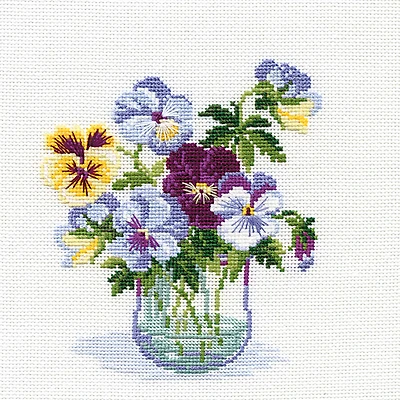 RIOLIS Pansies Cross Stitch Kit
