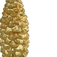 Matte Gold Pine Cone Glass Ornament