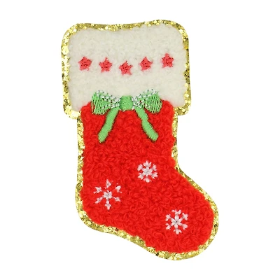 Red Stocking Iron-On & Adhesive Patch by Celebrate It™