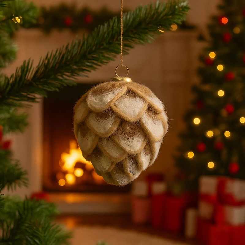 Christmas Frosted Pinecone Ornament Felting Kit by Loops & Threads®