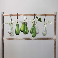 Hello Honey® 8" Green Hand Blown Glass Hanging Vase