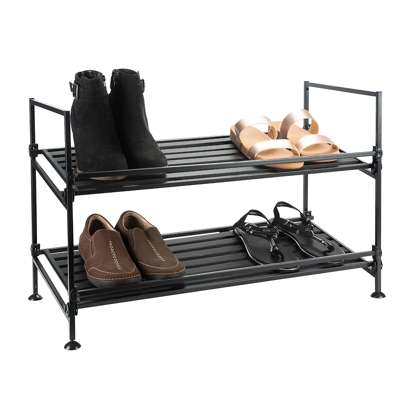 Organize It All Espresso 2-Tier Shoe Rack