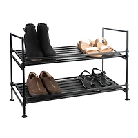 Organize It All Espresso 2-Tier Shoe Rack