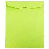 JAM Paper 10" x 13" Lime Green Open End Catalog Envelopes