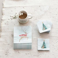 Hello Honey® 6.5" Merry Christmas Reindeer Scarf Paper Napkins, 50ct.
