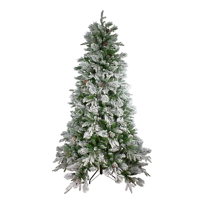7.5ft. Unlit Real Touch™️ Flocked Rosemary Emerald Angel Pine Artificial Christmas Tree