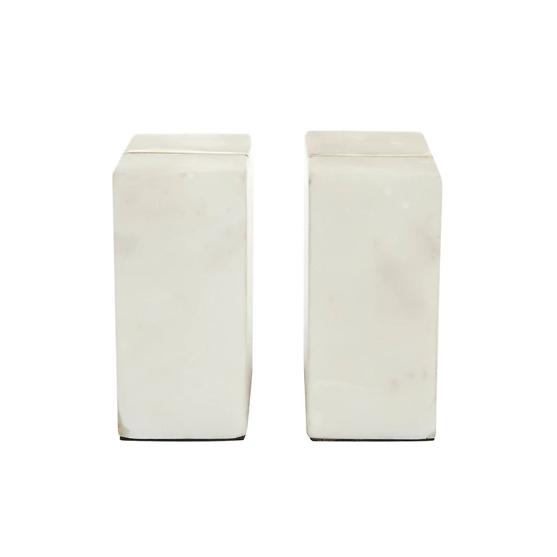White Glam Abstract Bookends,