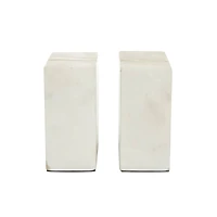 White Glam Abstract Bookends,