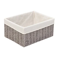 Honey Can Do Gray 7 Piece Twisted Paper Rope Woven Bathroom Storage Basket Set
