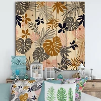 Designart - Tropical Naturepalm Monstera Leaves In Silhouette