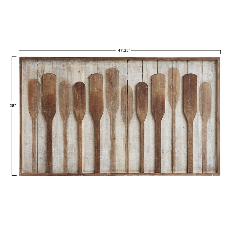 Hello Honey® 28" Paddles on Washed White Wood Framed Wall Décor