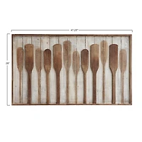 Hello Honey® 28" Paddles on Washed White Wood Framed Wall Décor