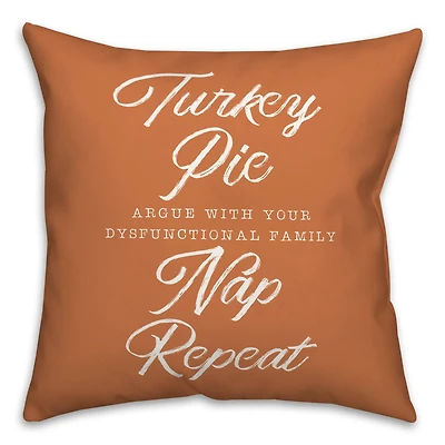 Turkey Pie Nap Repeat 18" x 18" Indoor / Outdoor Pillow