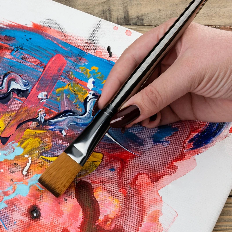 Zen® Series 73 Synthetic All Media Short Handle One Stroke Brush, 3/4"