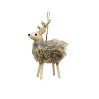 6" Brown Faux Fur Reindeer Ornament by Ashland®