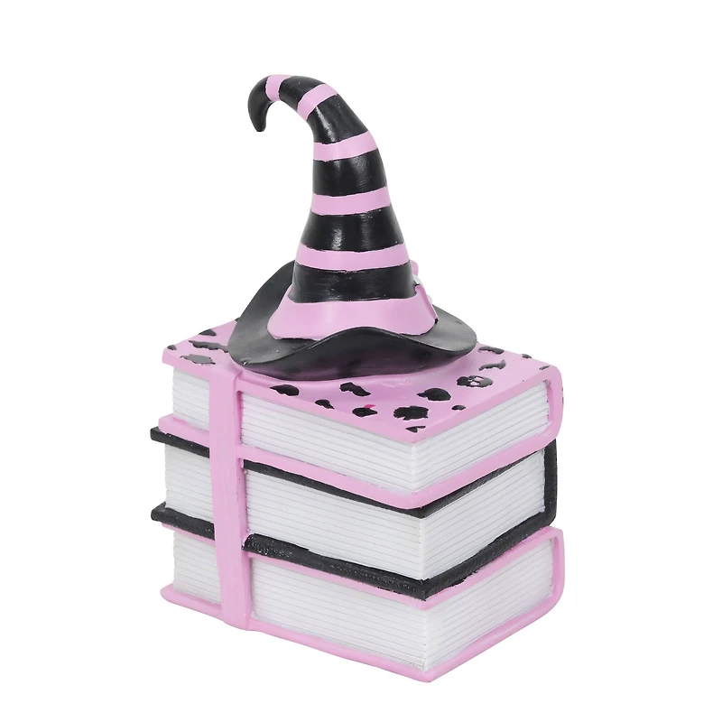 7.25" Pink & Black Witch Hat Bookstack Tabletop Décor by Ashland®