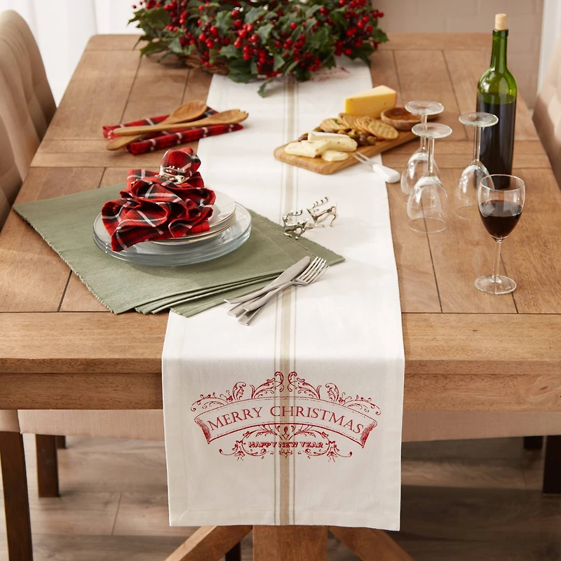 DII® 72" Merry Christmas Printed Table Runner
