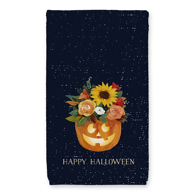 Floral Jackolantern 16" x 25" Tea Towel - Set of 2
