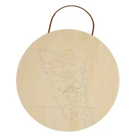 Cat Paint-by-Number Round Plywood Surface Kit by Artist's Loft®