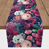 Pink & Red Floral Outdoor Table Runner